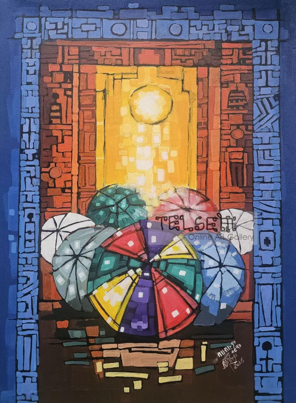 an umbrella painting